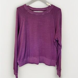 J Crew Vintage Fleece Purple Pullover Sweatshirt Size L